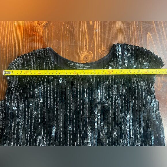 All Saints Mabli Hand Embellished Cocktail Dress Sz 0-6 Black Sequins - Picture 5 of 11